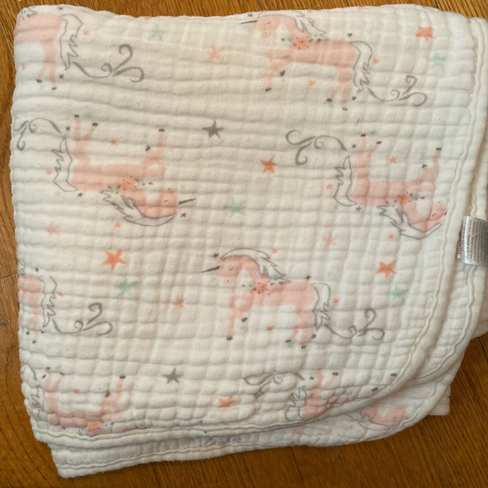 Chick Pea unicorn stroller blanket